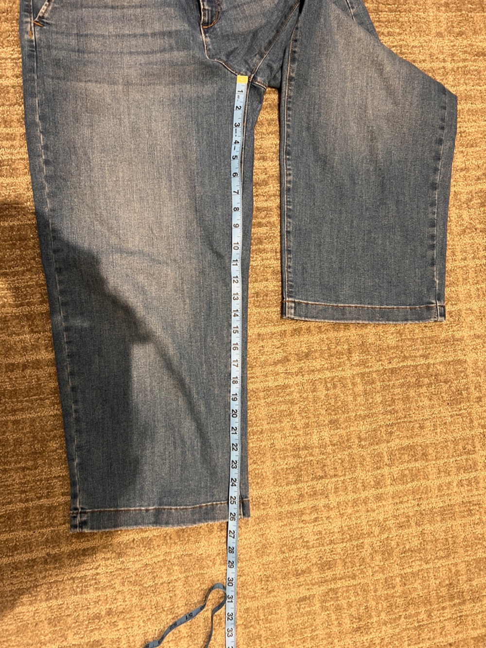 Ella Moss Wide-Leg Cropped Denim Jeans in Medium Blue size 12 - Picture 4 of 6